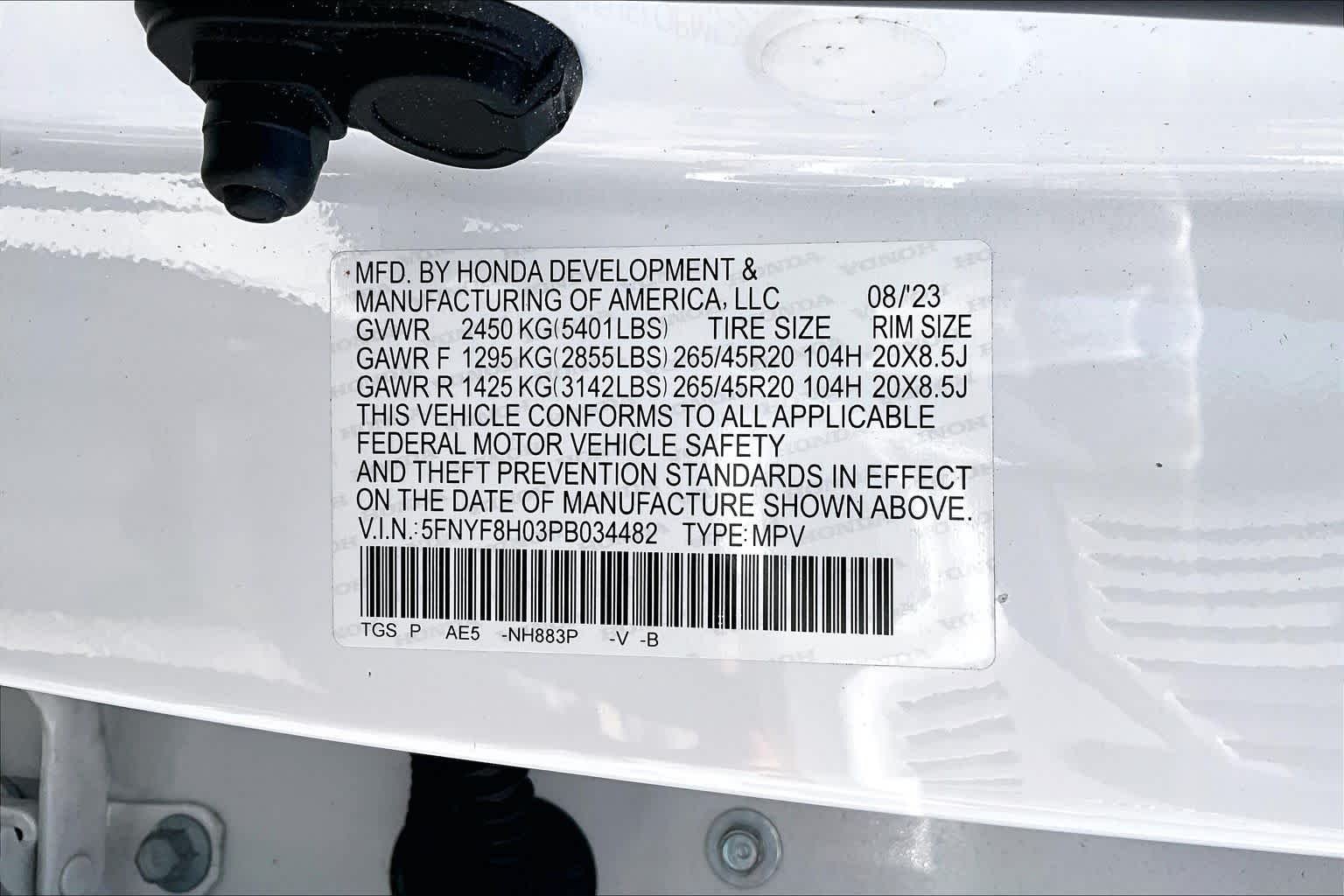 Certified Used 2023 Platinum White Pearl Honda AWD ELITE image 34
