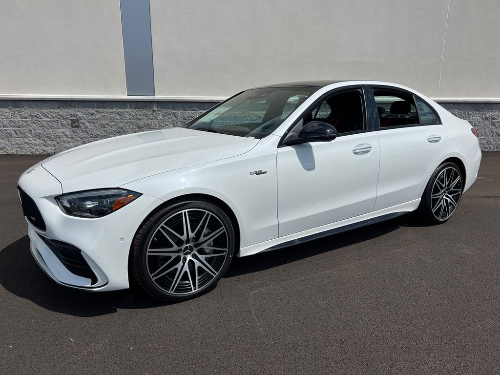 New 2026 MANUFAKTUR Moonlight White Metallic Mercedes-Benz AMG® C 43 4MATIC Sedan image 1