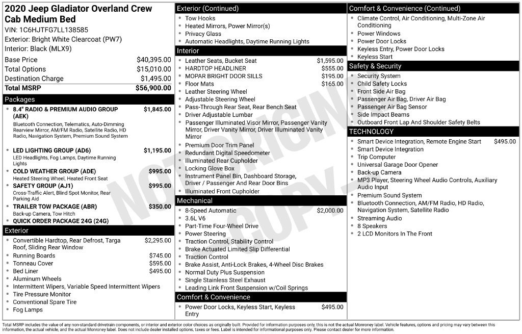 Used 2020 White Jeep Overland image 38
