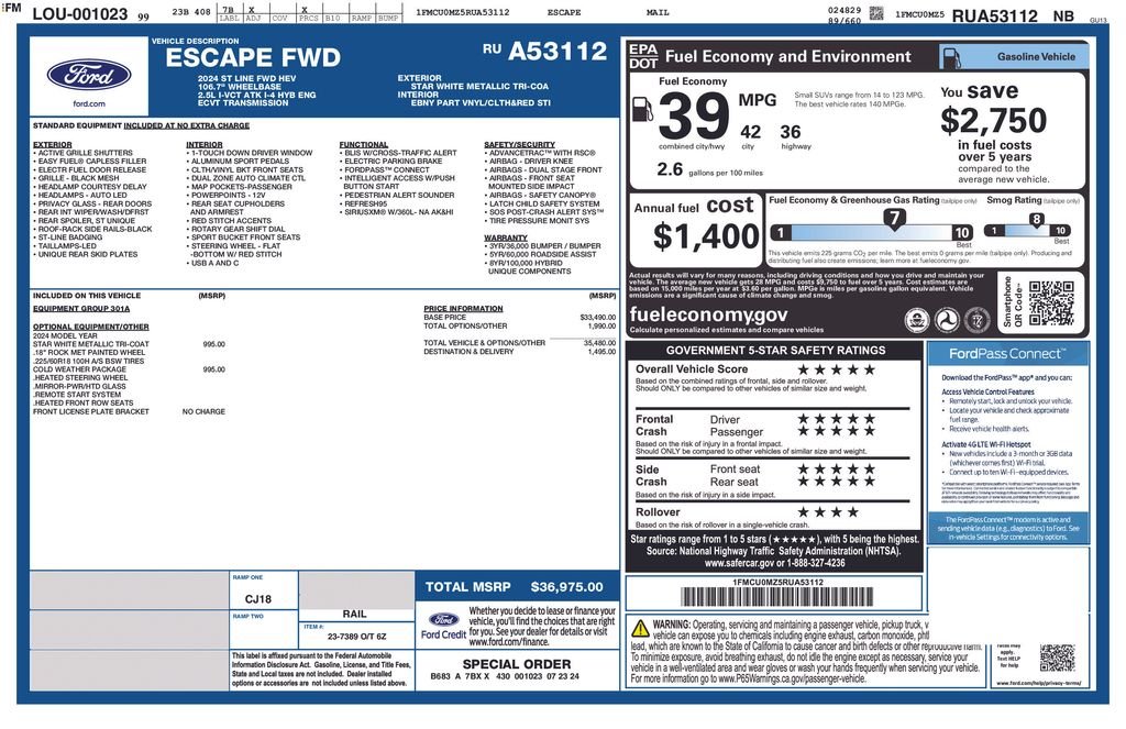Used 2024 White Ford ST-Line image 33