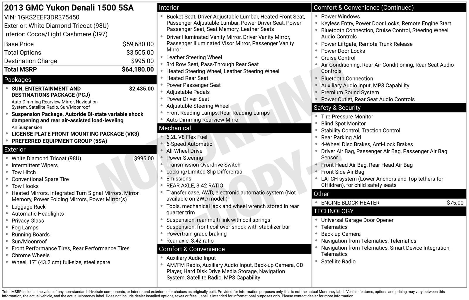 Used 2013 GMC Yukon Denali with VIN 1GKS2EEF3DR375450 for sale in Brainerd, Minnesota