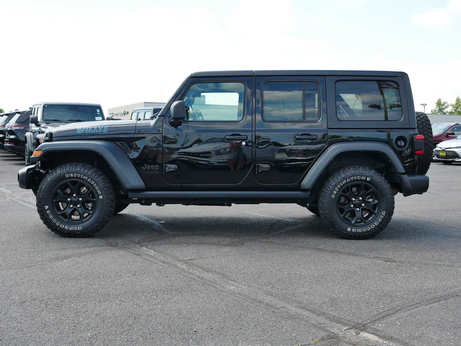 Used 2021 Black Clearcoat Jeep Unlimited Willys image 4