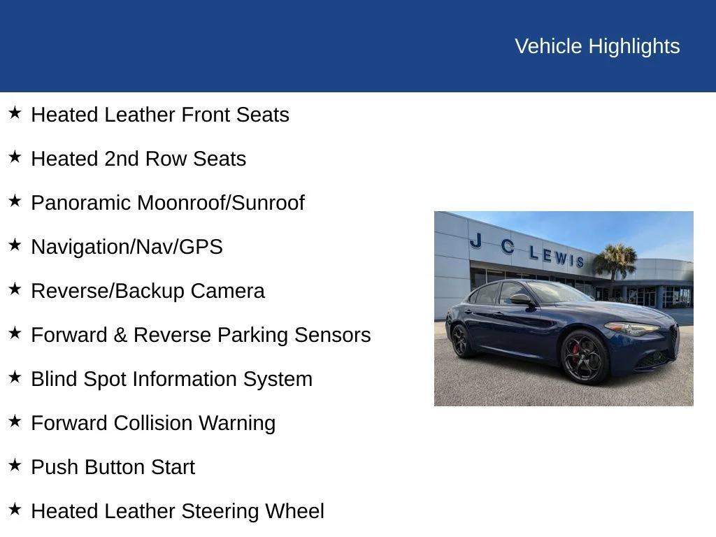 Used 2019 Montecarlo Blue Metallic Alfa Romeo Base image 29