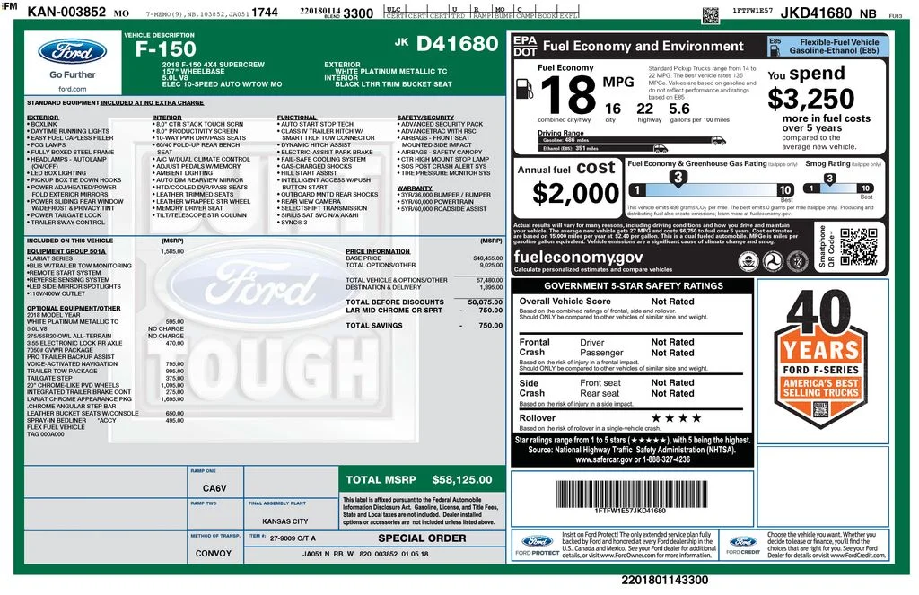 Used 2018 White Ford Lariat image 6