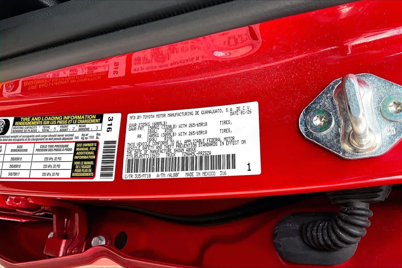 Used 2026 Supersonic Red Toyota SR5 image 31