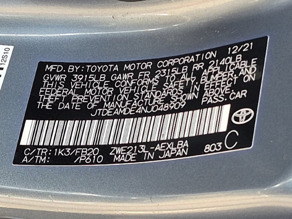 Used 2022 Blue Toyota LE image 37