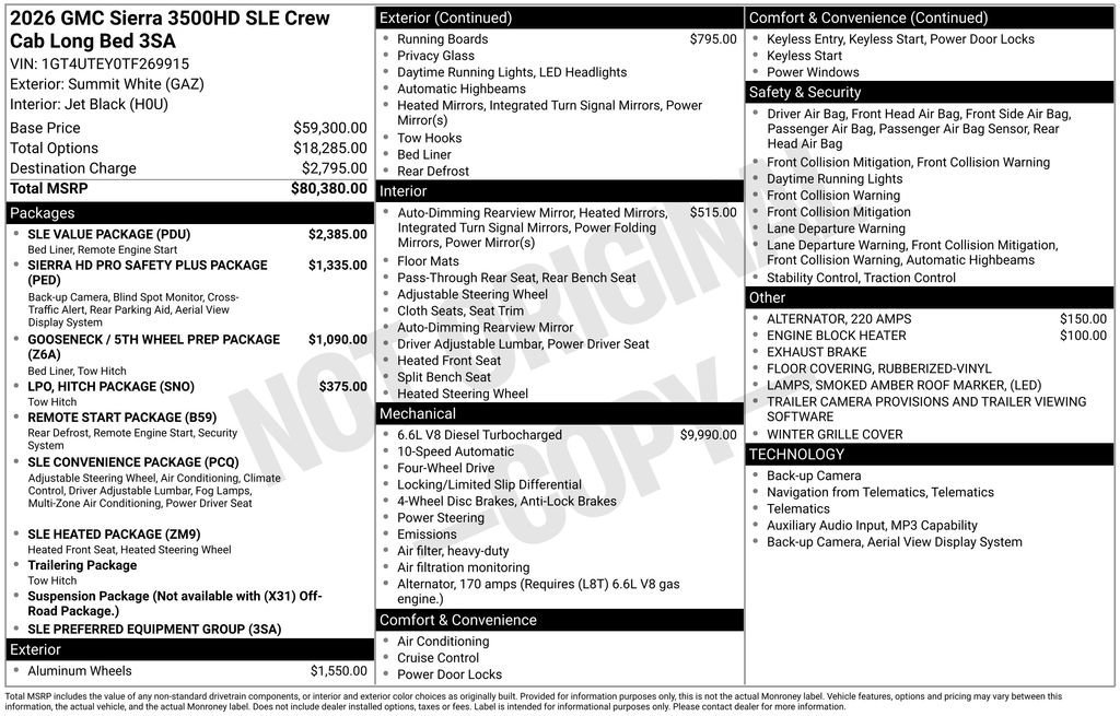 New 2026 Summit White GMC SLE DRW image 31