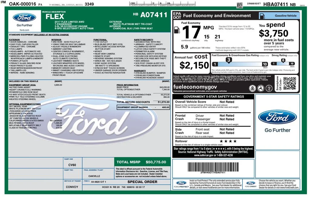 Used 2017 White Ford Limited image 2