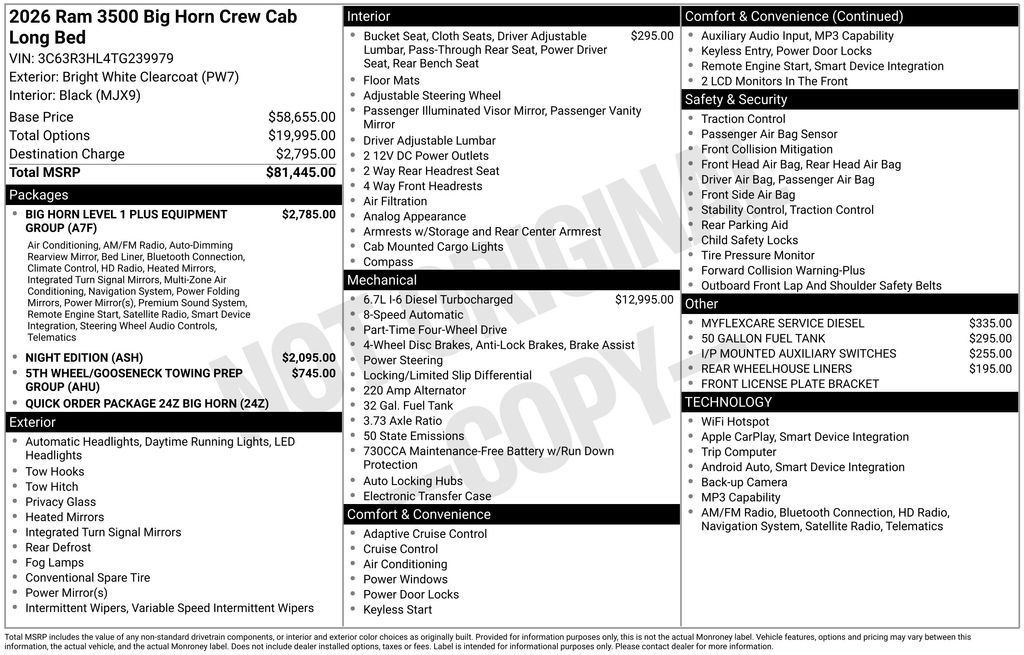 New 2026 Bright White Clearcoat RAM Big Horn image 31