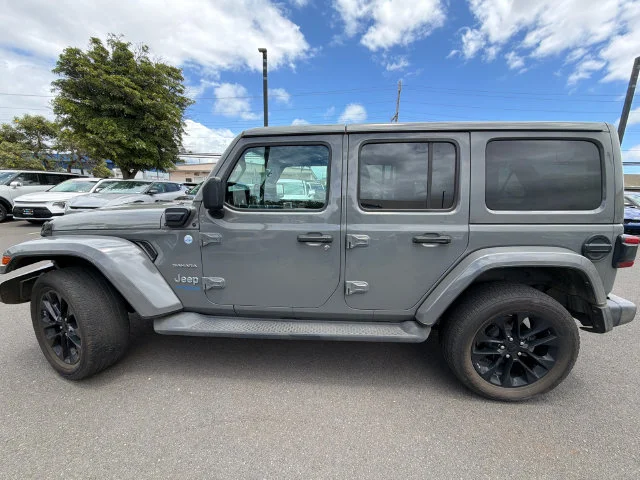Used 2021 Gray Jeep Unlimited Sahara 4xe image 9