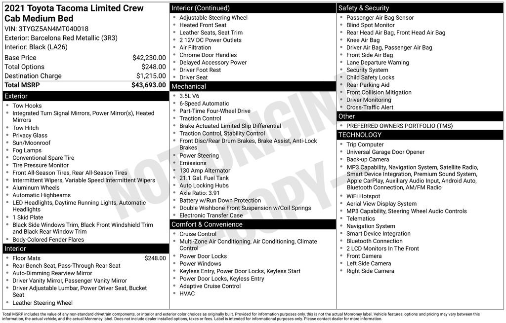Certified Used 2021 Barcelona Red Metallic Toyota Limited image 32