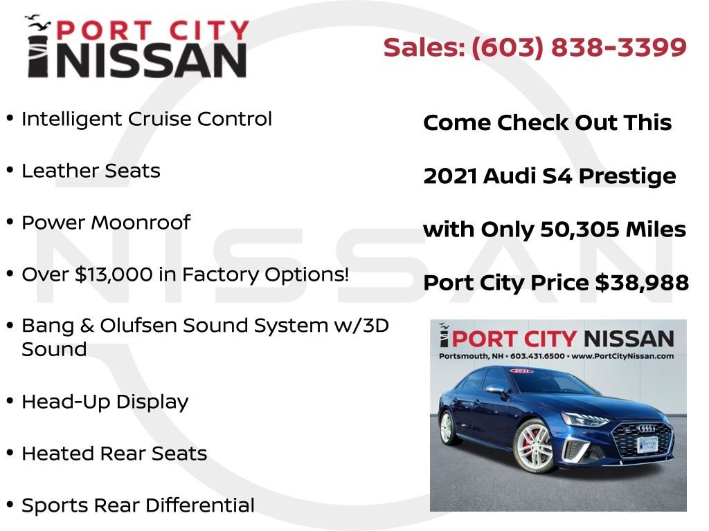 Used 2021 Navarra Blue Metallic Audi 3.0T Prestige w/ s-sport & navigation image 39