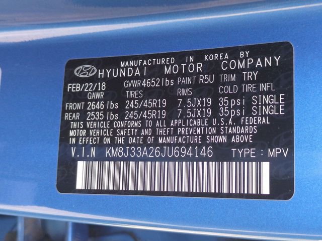 Used 2018 Blue Hyundai Limited image 34