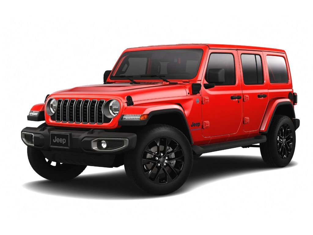 Used 2025 Firecracker Red Clearcoat Jeep Sahara image 1