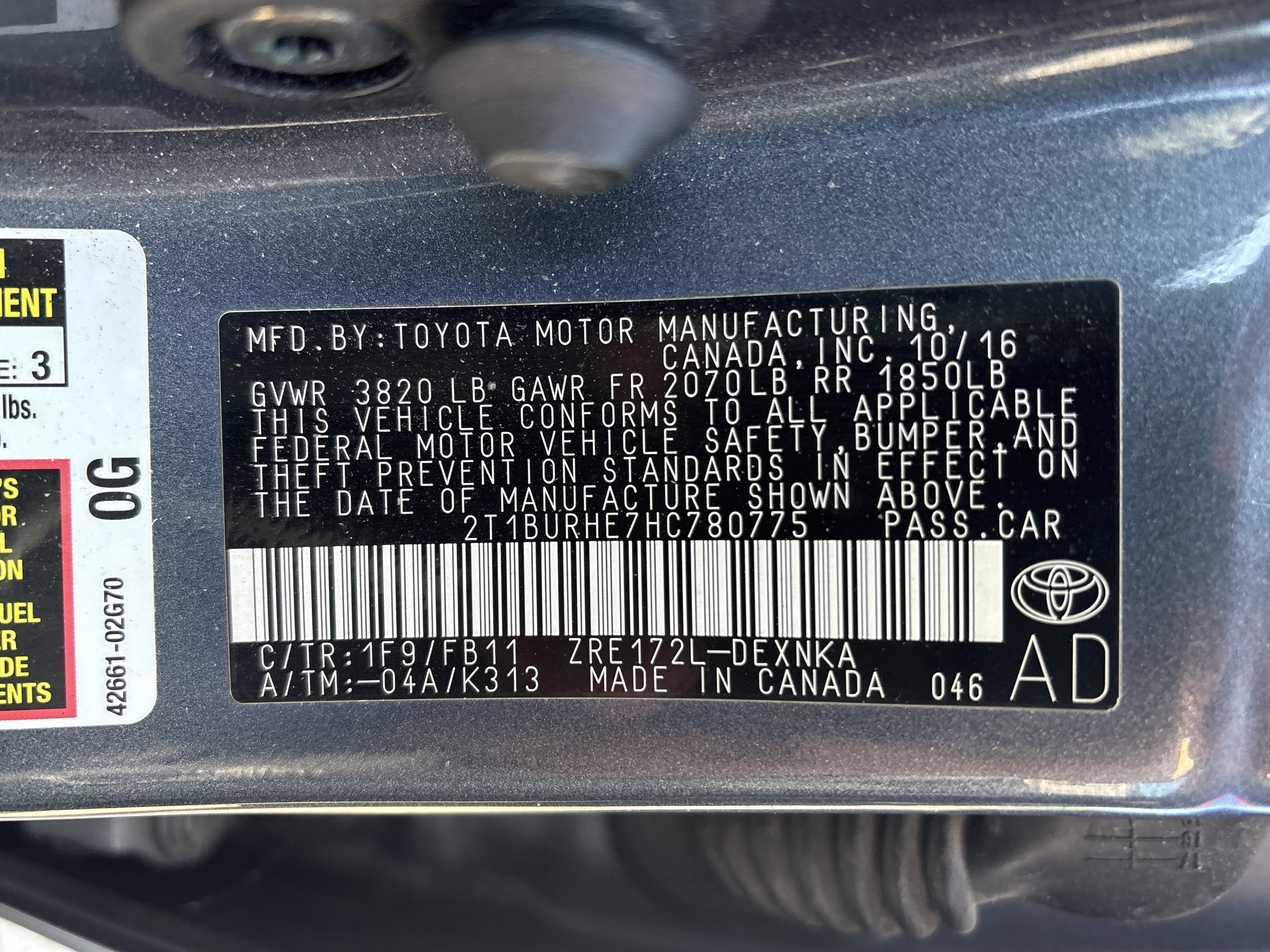 Used 2017 Slate Metallic Gray Toyota LE image 5