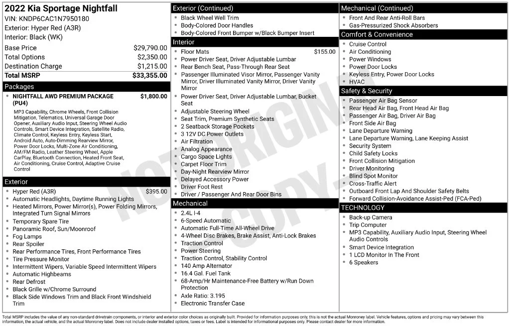 Used 2022 Red Kia Nightfall image 2