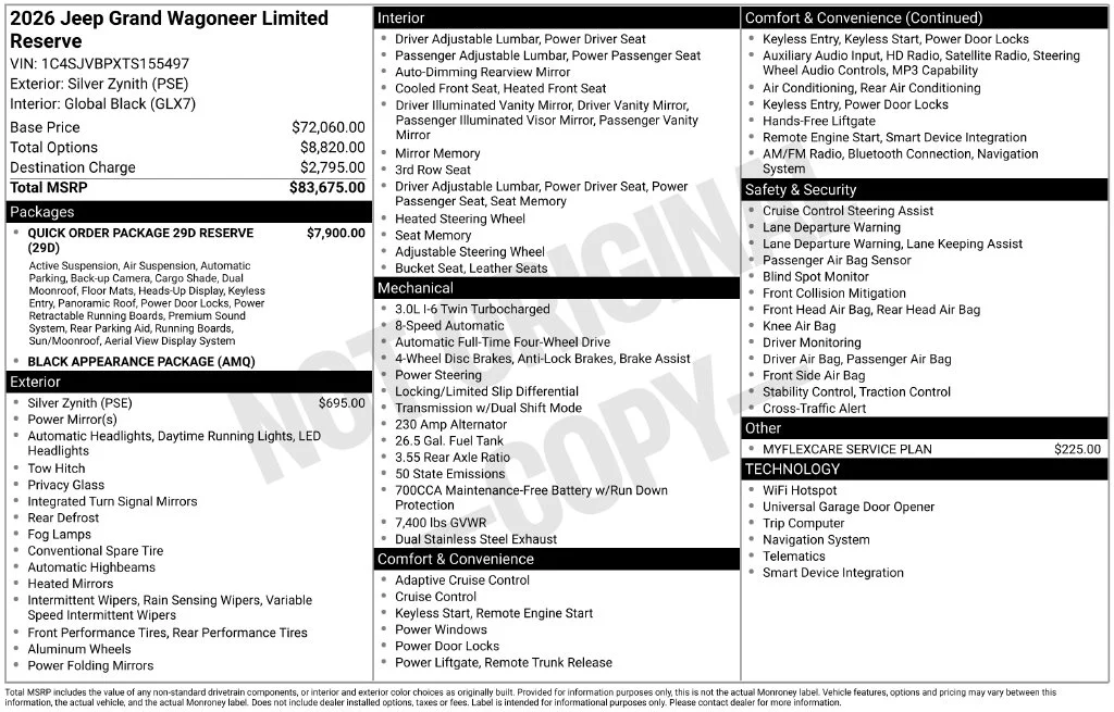 New 2026 Silver-Zynith Exterior Paint Jeep Limited Reserve image 6