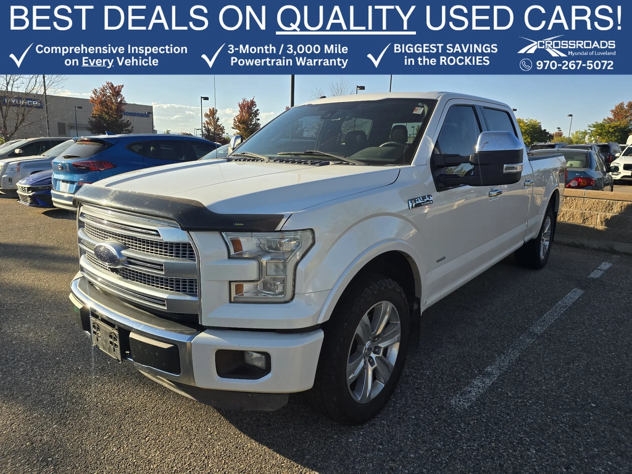 Used 2015 White Platinum Metallic Tri-Coat Ford Platinum image 1