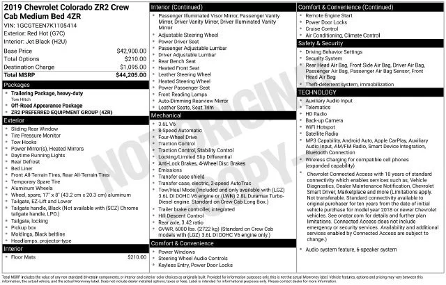Used 2019 RED HOT Chevrolet 4WD ZR2 image 29