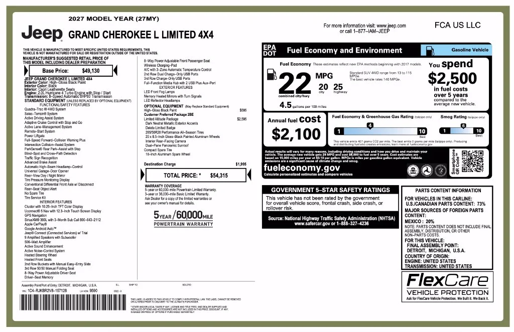 New 2027 High-Gloss Black Paint Jeep Limited image 2