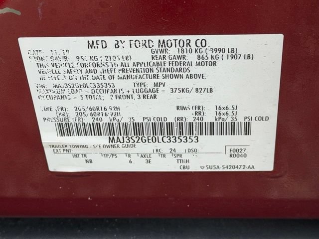 Used 2020 Ruby Red Metallic Ford SE image 5