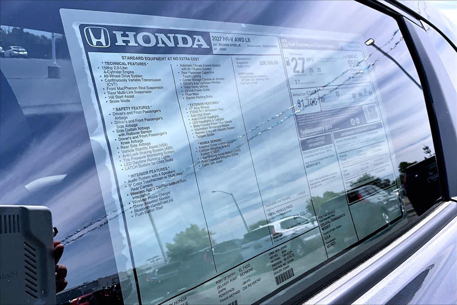 New 2027 Modern Steel Metallic Honda LX image 22