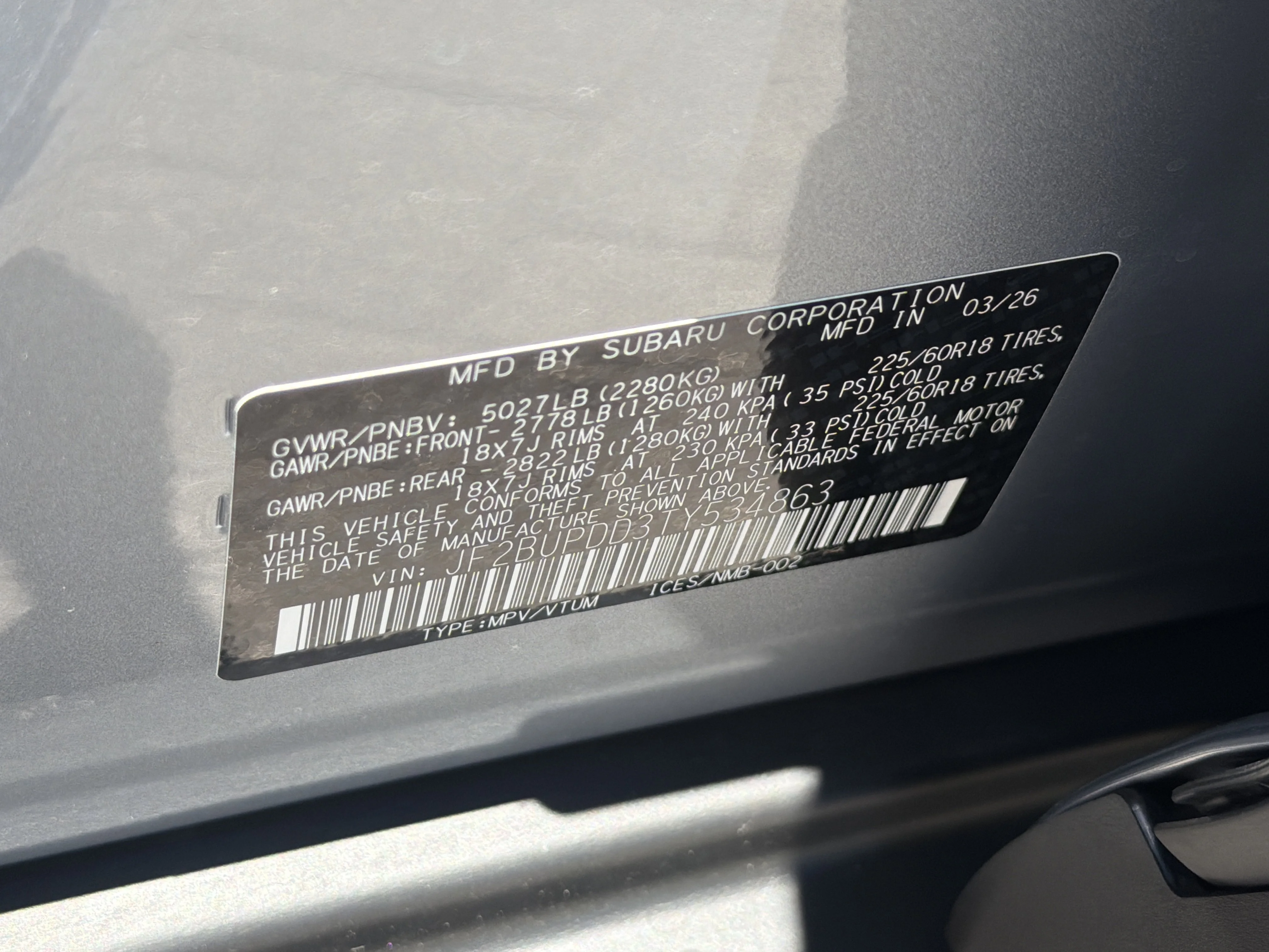 New 2026 ICE SILVER METALLIC Subaru Limited image 22