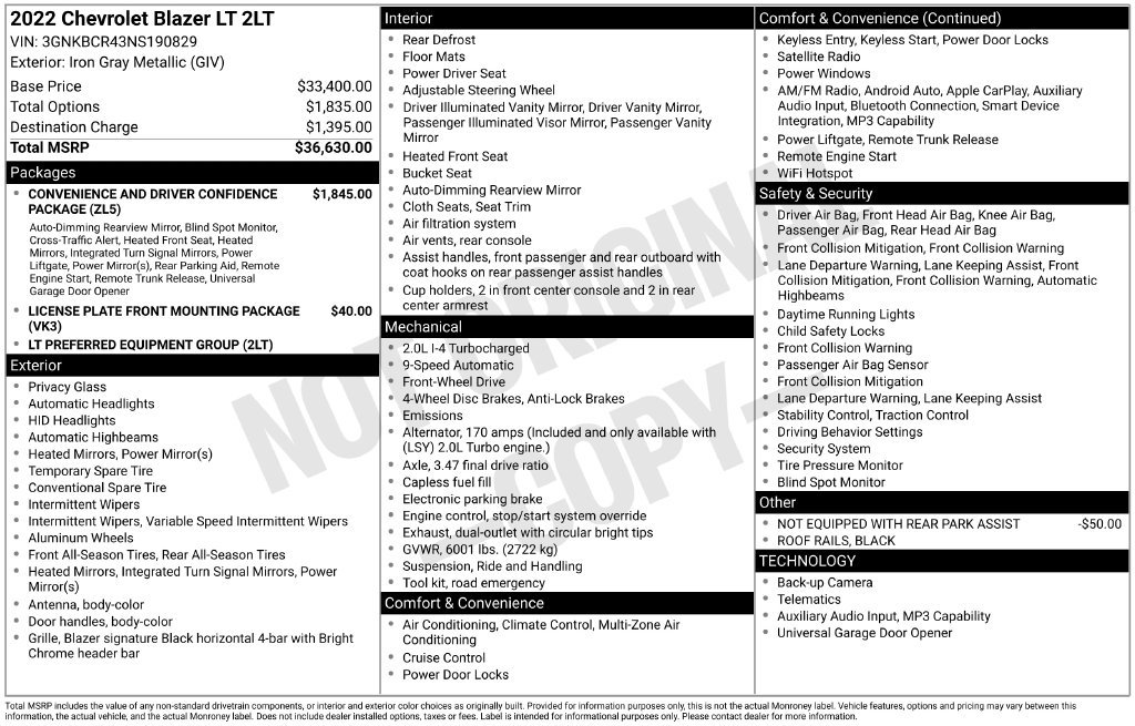 Used 2022 Gray Chevrolet LT image 2