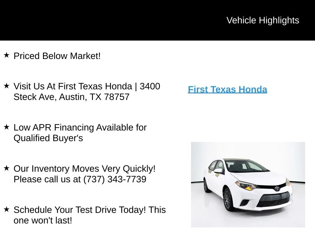 Used 2015 Super White Toyota LE image 9