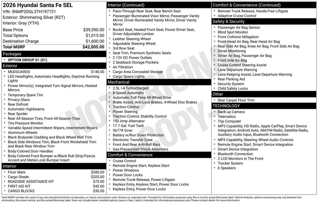 New 2026 Silver Hyundai SEL image 26