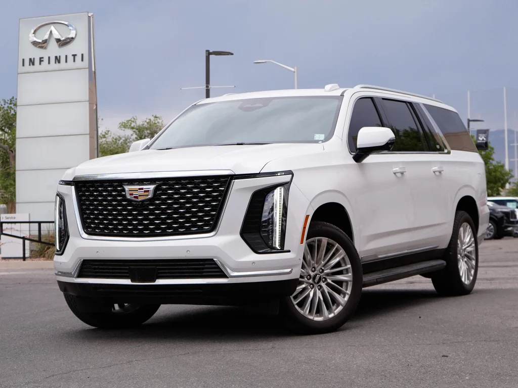 Used 2025 Crystal White Tricoat Cadillac 4WD Premium Luxury image 1