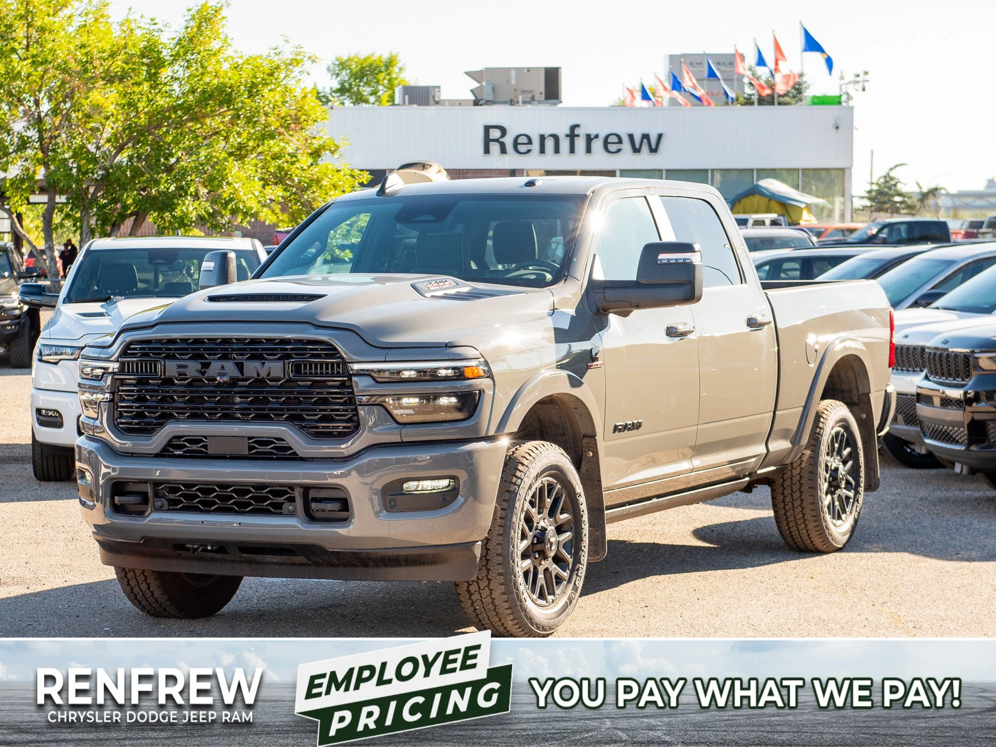 New 2026 Grey RAM Limited Night* Crew Cab 4x4, Sunroof, Level 1 Equip Group image 1