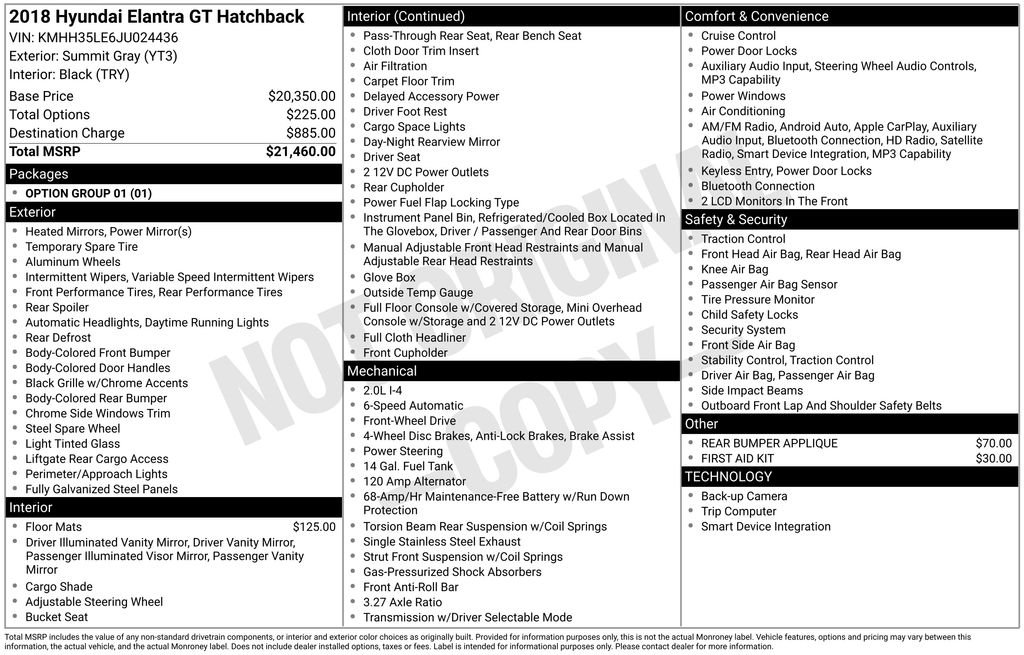 Used 2018 Gray Hyundai Base image 2