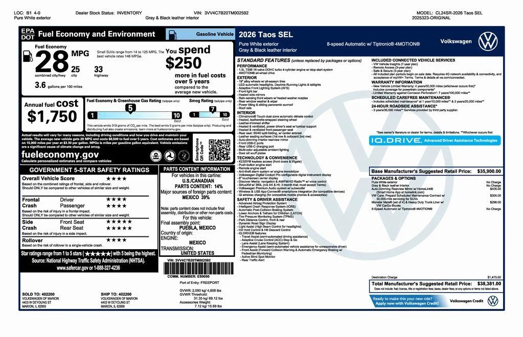 2026 Volkswagen Taos SEL - Photo 8