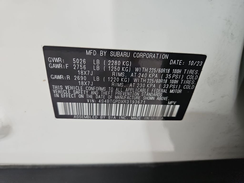 Used 2024 Crystal White Pearl Subaru Touring XT image 32