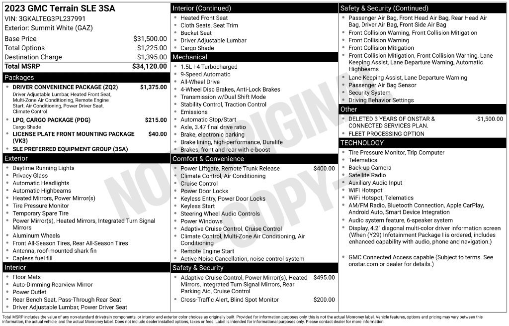 Used 2023 White GMC SLE image 34