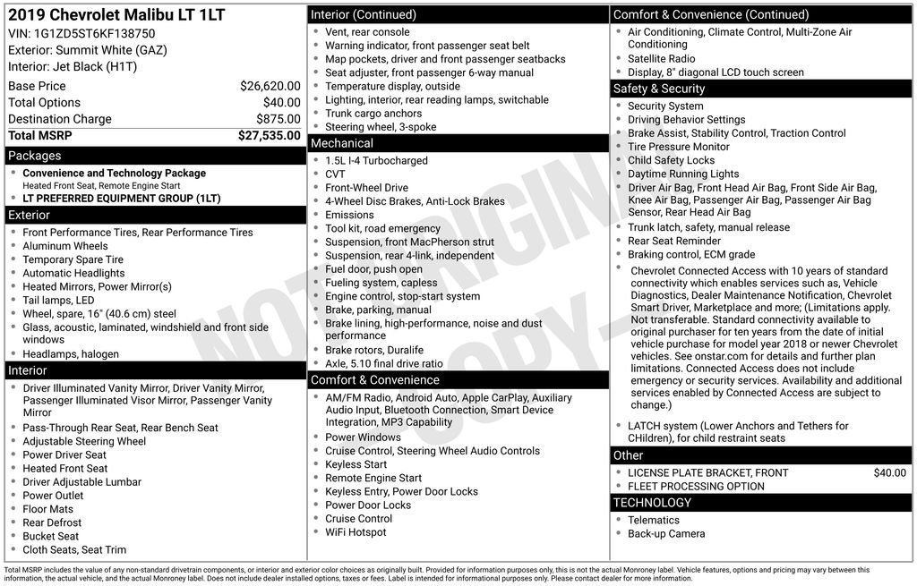 Used 2019 White Chevrolet LT image 8