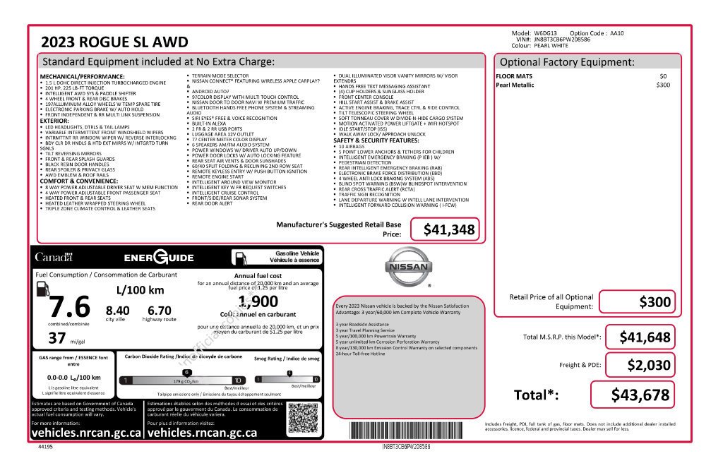 Used 2023 White Nissan SL image 6