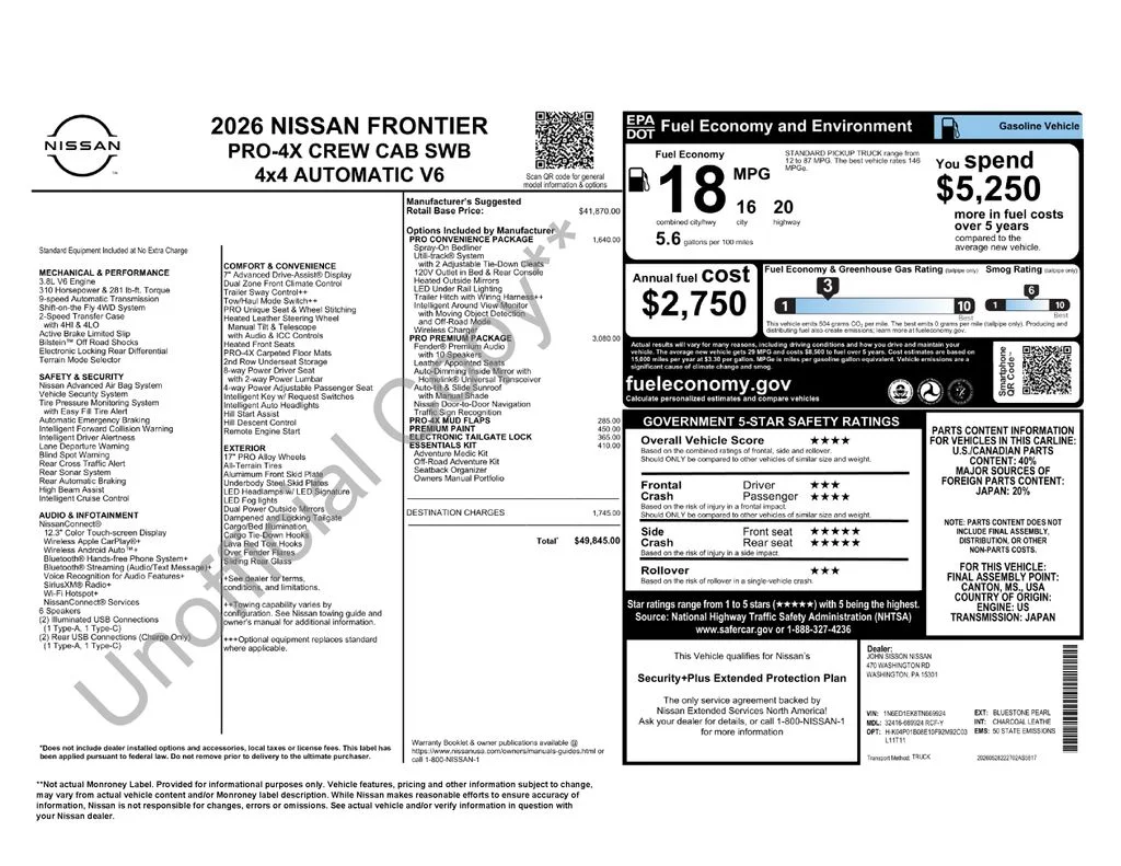 New 2026 Blue Nissan PRO-4X image 2