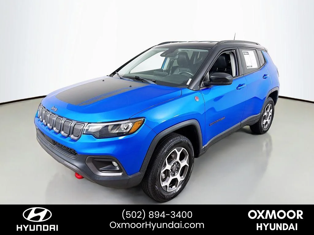 Used 2022 Laser Blue Pearlcoat Jeep Trailhawk image 3