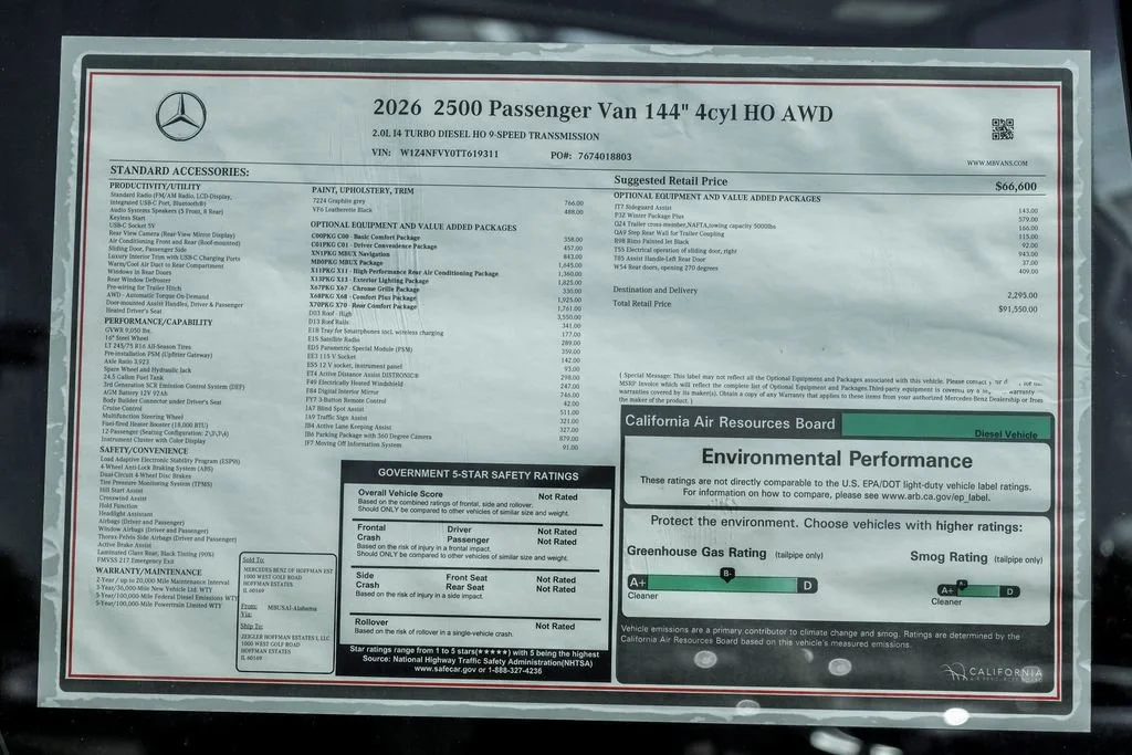 New 2026 Graphite Gray Mercedes-Benz Passenger 144 WB image 59