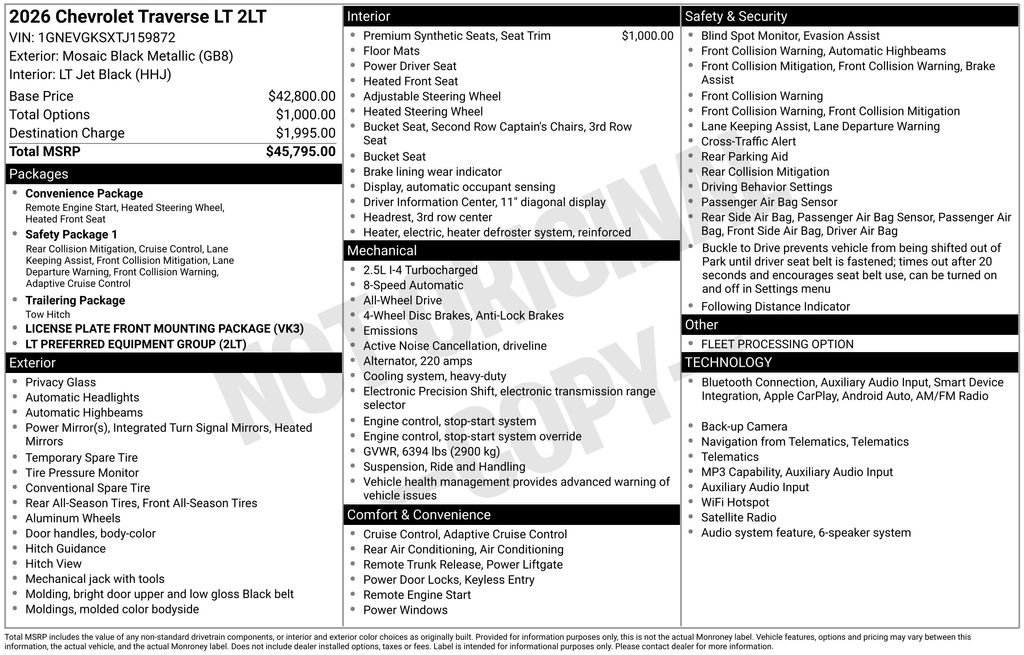 Used 2026 Black Chevrolet LT image 2