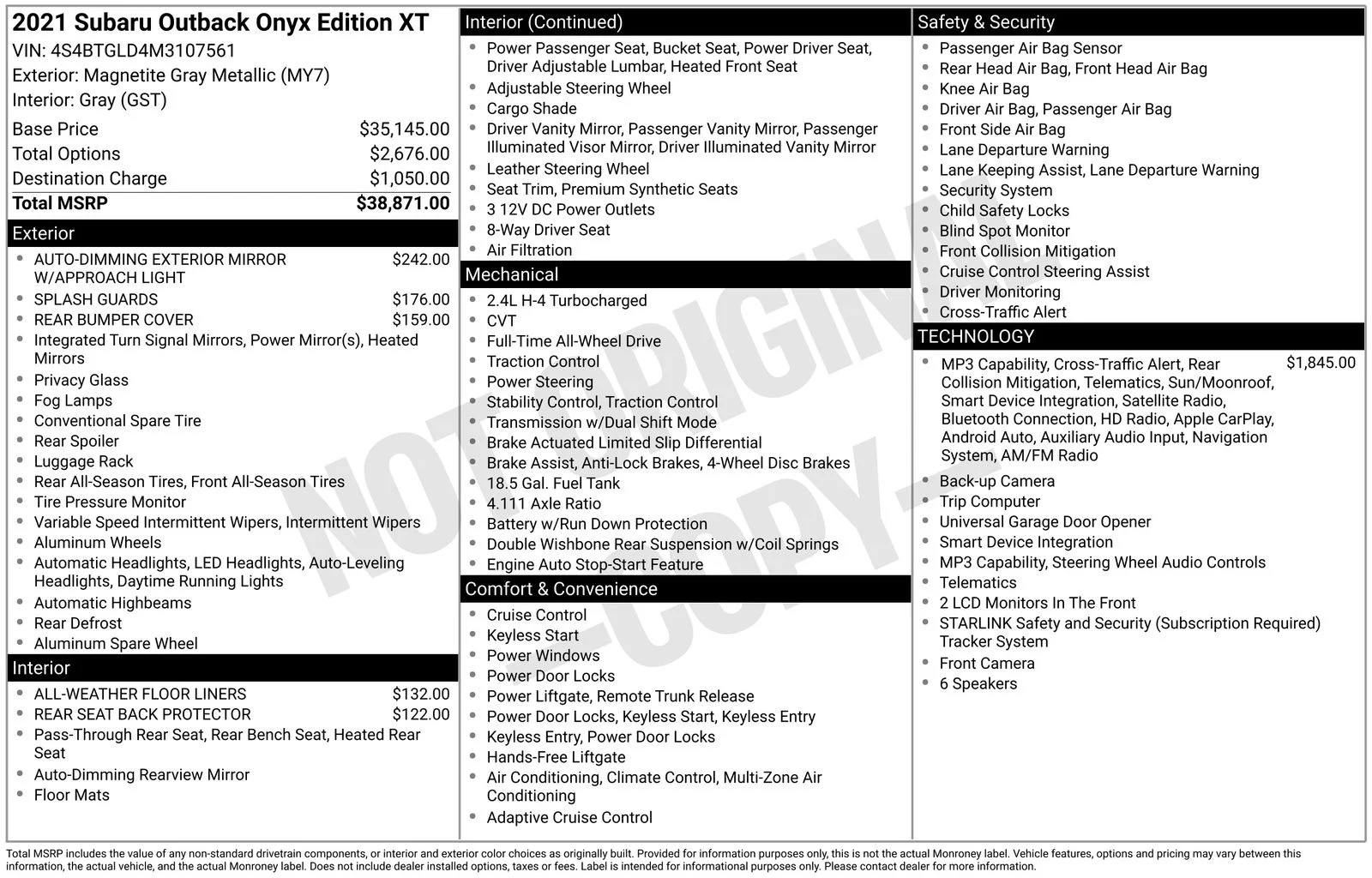 Used 2021 Gray Subaru Onyx Edition XT image 78
