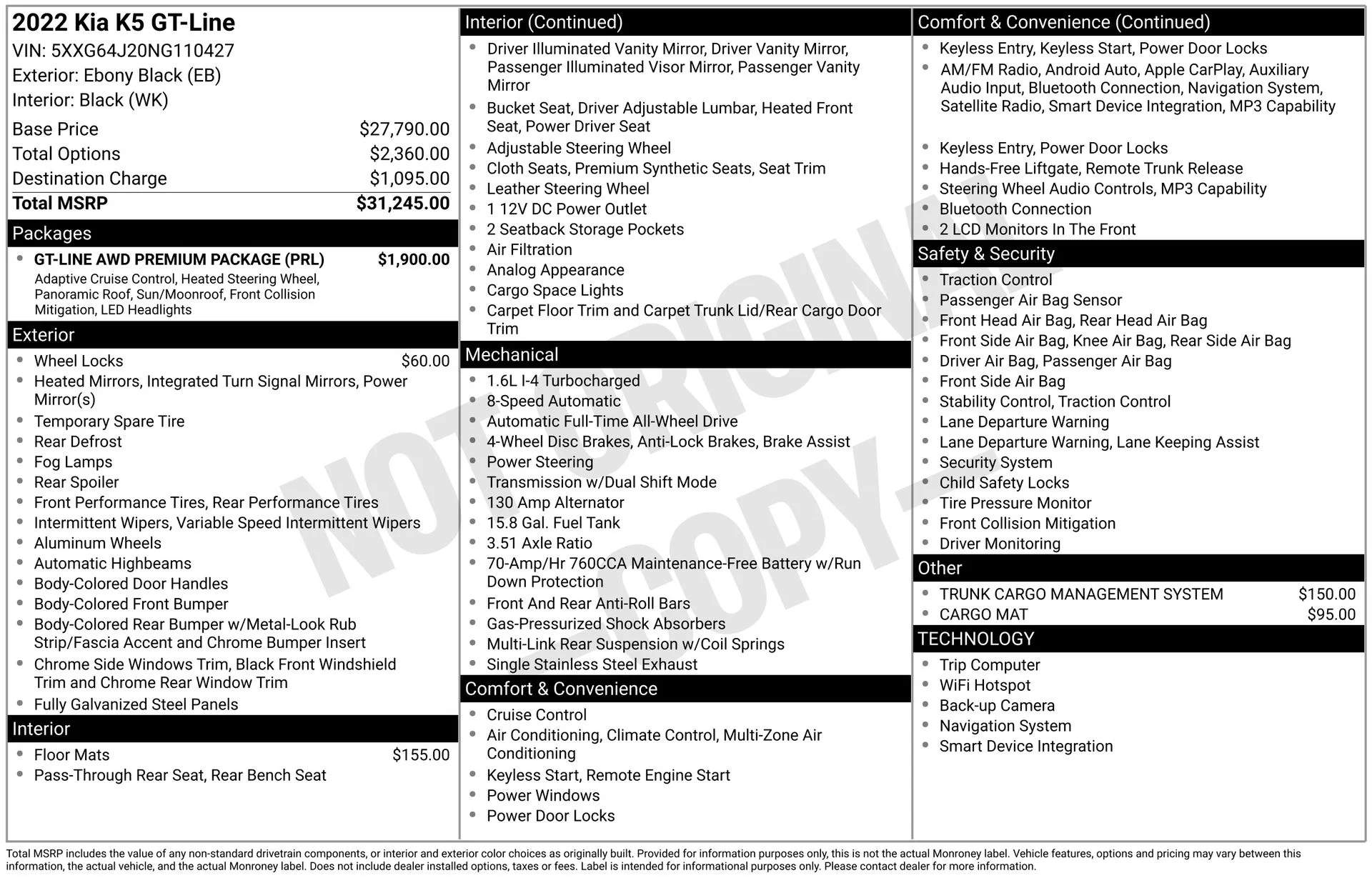 Used 2022 Black Kia GT-Line image 7