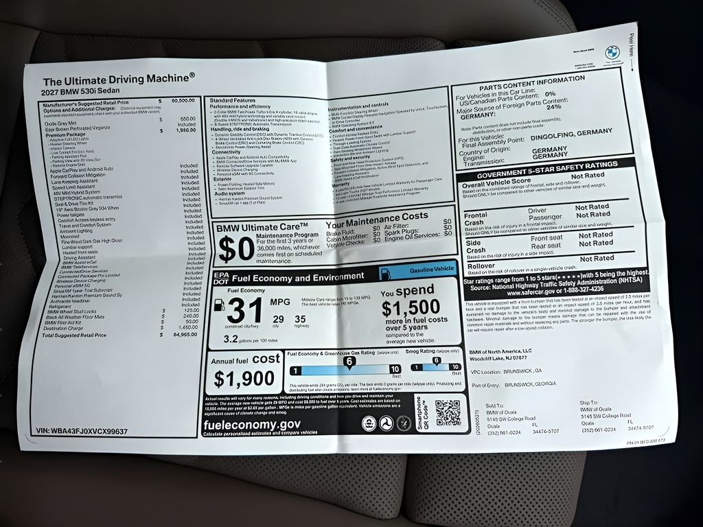 New 2027 Oxide Grey Metallic BMW 530i image 25