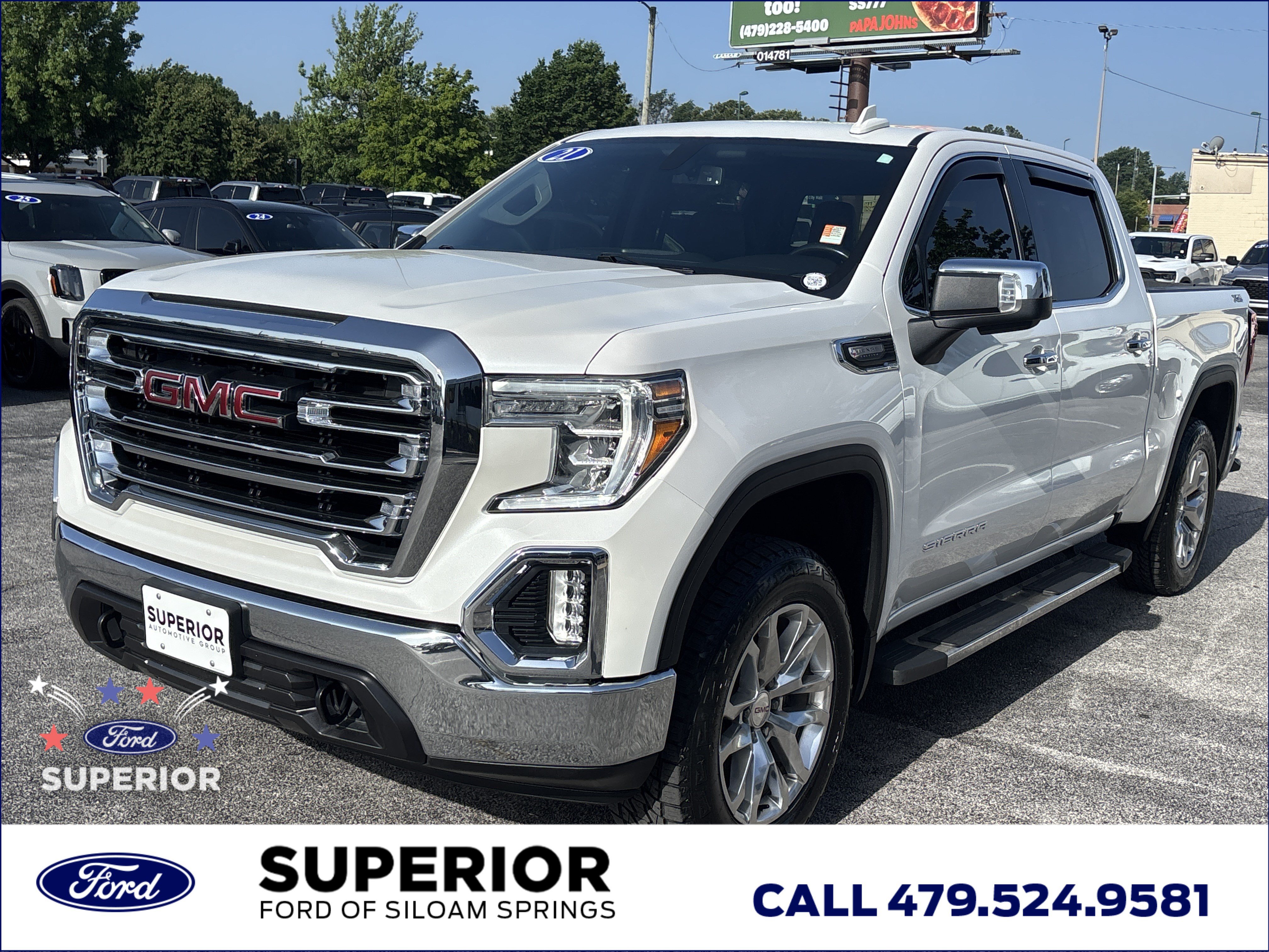 Used 2021 White Frost Tricoat GMC SLT 4WD image 10