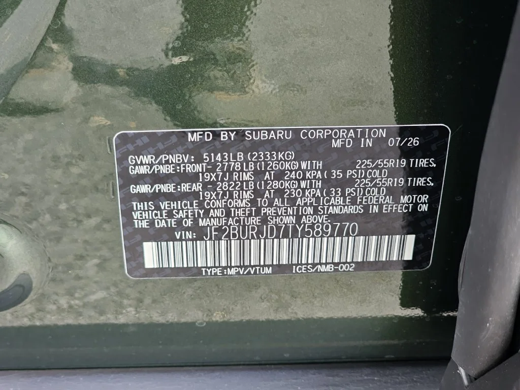 New 2026 DEEP EMERALD GREEN PEARL Subaru Touring XT image 31