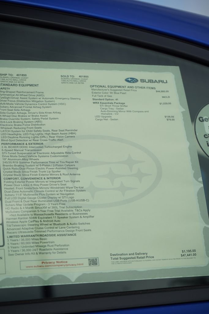 New 2026 WR BLUE PEARL Subaru tS image 6