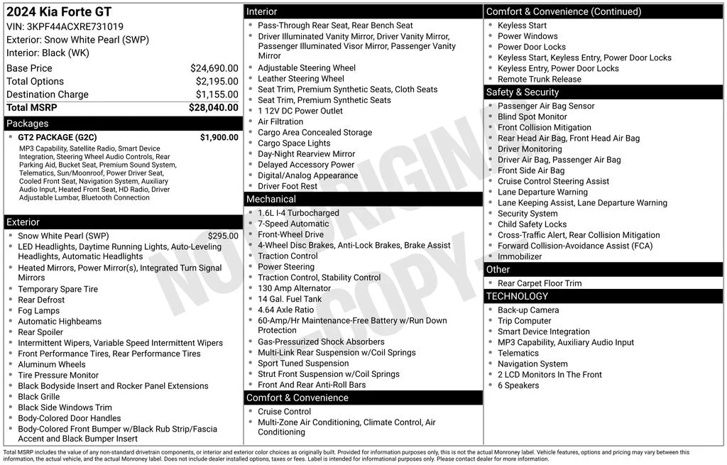 Certified Used 2024 White Kia GT image 4
