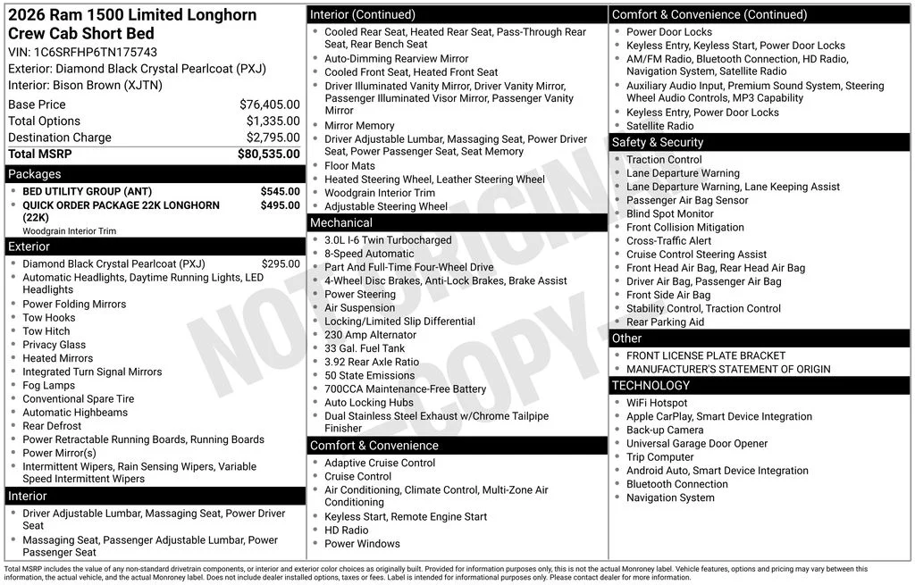 New 2026 Diamond Black Crystal Pearl-Coat Exterior Paint RAM Limited image 5